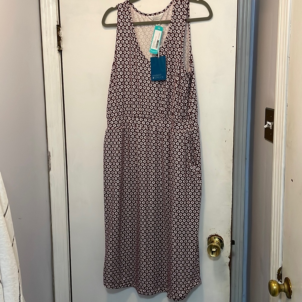 Brand new maroon and white floral dress